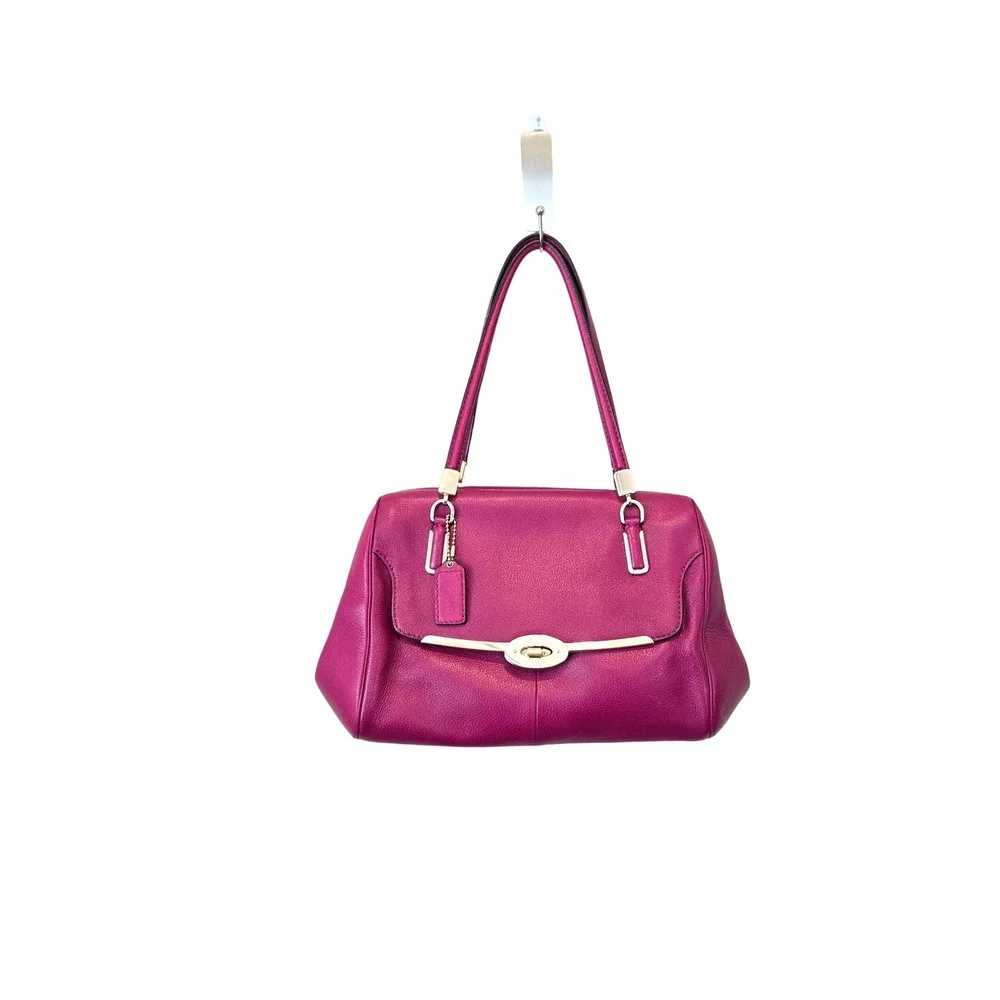 COACH Madeline Cranberry Leather Satchel, MSRP $298 Vintage Career